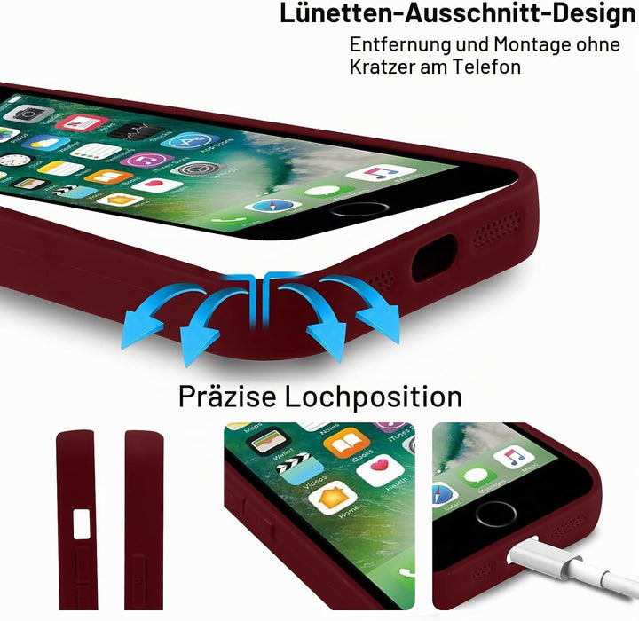 ZhuoFan Handyhülle für iPhone 7/8/iPhone SE 2022 /SE 2020 hülle 4,7”, Aesthetic Leopard Muster Rot M