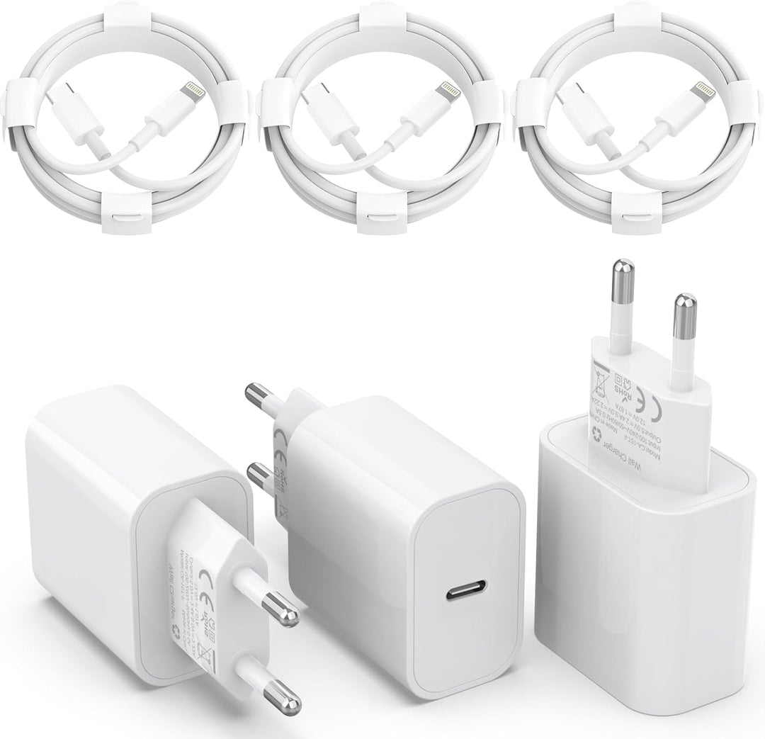 [Apple MFi Certified] 25W USB C Ladegerät,3er Pack iPhone Ladegerät und 2M iPhone Ladekabel*3, PD 3.