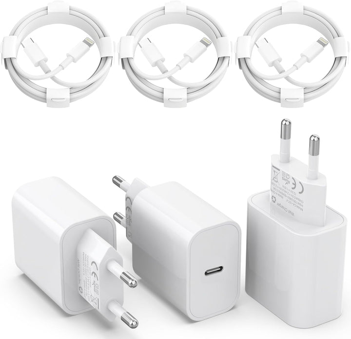 [Apple MFi Certified] 25W USB C Ladegerät,3er Pack iPhone Ladegerät und 2M iPhone Ladekabel*3, PD 3.