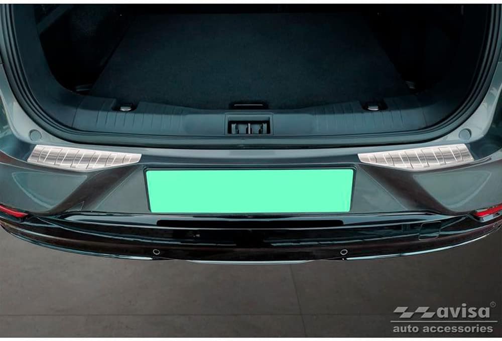 Avisa Edelstahl Heckstossstangenschutz kompatibel mit Ford Mustang Mach-E 2020- 'Ribs' (2-Teilig)