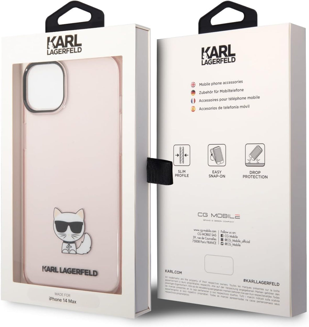 KARL LAGERFELD KLHCP14MCTTRI hülle für iPhone 14 Plus 6,7" hardcase rosa/pink Transparent Choupette
