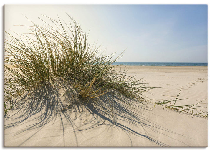 ARTland Leinwandbilder Wandbild Bild Leinwand 70x50 cm Strand Meer Dünen Küste Meerblick Sommer Sonn