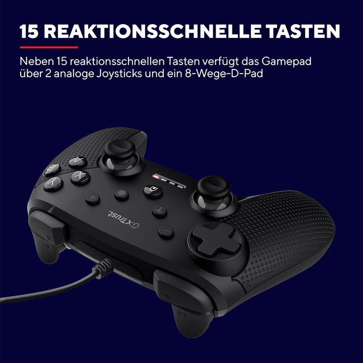 Trust Gaming GXT 541 Muta PC Controller Kabelgebunden, 75% Recycelten Materialien, 3m USB-Kabel, 15