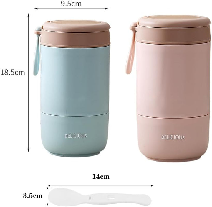 CEWROM Müslibecher To Go mit Deckel, 2 Pcs Thermobehälter Für Essen 730ml, PP-Material Porridge Bech