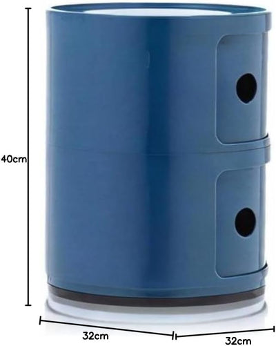 Kartell Componibili, 2 Elements, Blau, Runde Basis 2 Fächer
