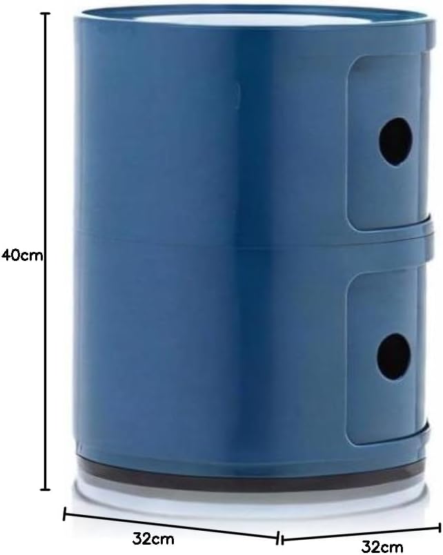 Kartell Componibili, 2 Elements, Blau, Runde Basis 2 Fächer