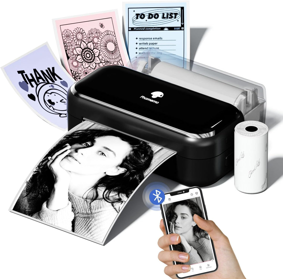 Phomemo M03 Tragbarer Fotodrucker - Handy Thermodrucker, Druckgrösse 53 & 80mm, Kompatibel mit iOS u