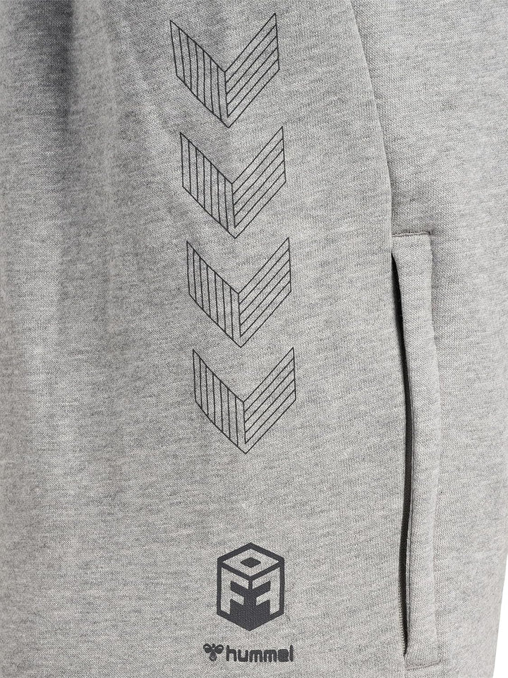 hummel Uni_Kids Hmloffgrid Hoodie Kids Hooded Sweatshirt 128 Grey Melange/Forged Iron, 128 Grey Mela