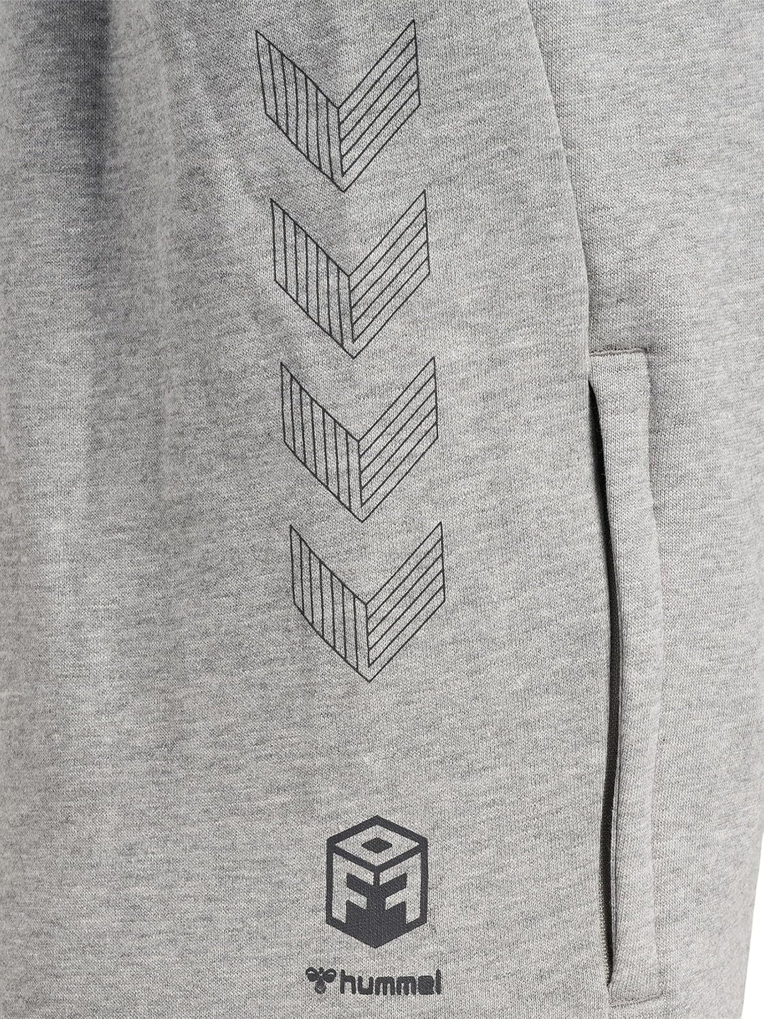 hummel Uni_Kids Hmloffgrid Hoodie Kids Hooded Sweatshirt 116 Grey Melange/Forged Iron, 116 Grey Mela