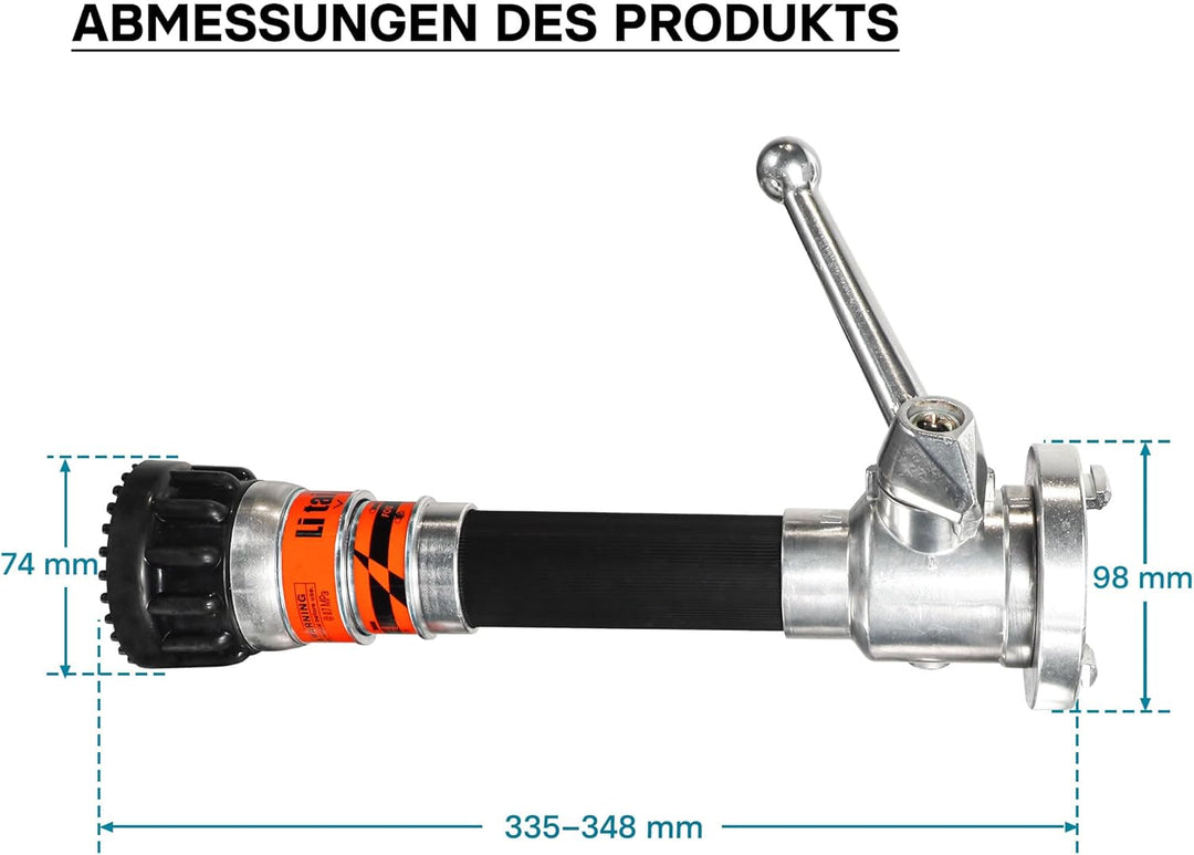 C Mehrzweckstrahlrohr für THW & Feuerwehr, C Kupplung mit stufenloser Sprühstrahlverstellung