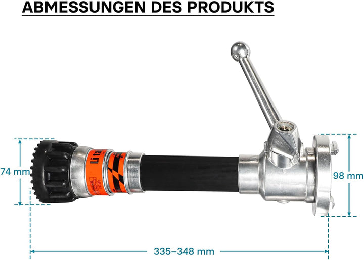 C Mehrzweckstrahlrohr für THW & Feuerwehr, C Kupplung mit stufenloser Sprühstrahlverstellung