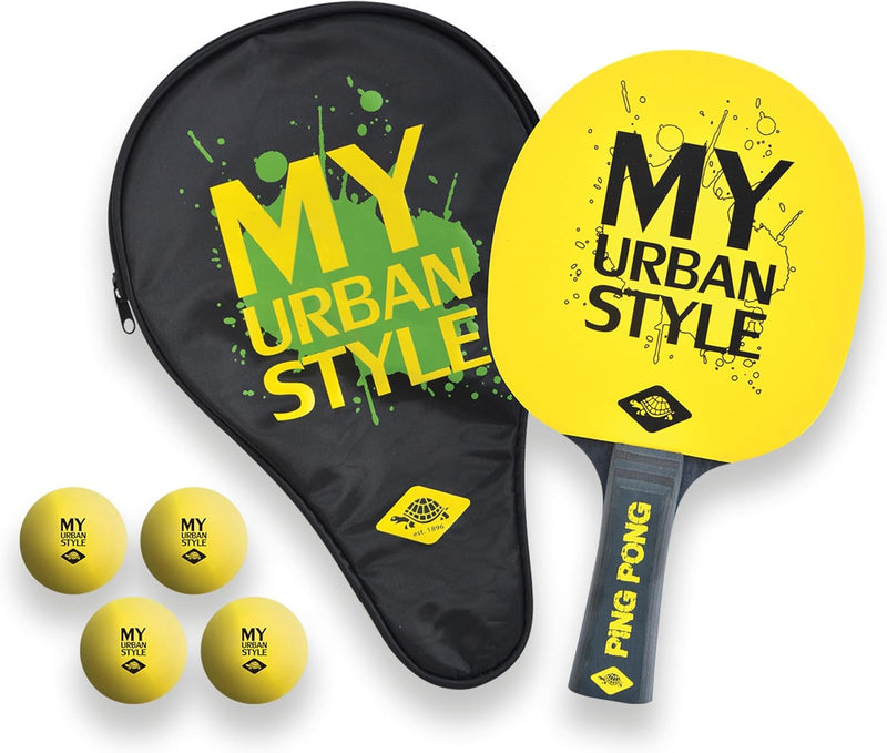 Donic-Schildkröt Tischtennis-Geschenkset My Urban Style, 1 Tischtennisschläger, 4 Tischtennisbälle,