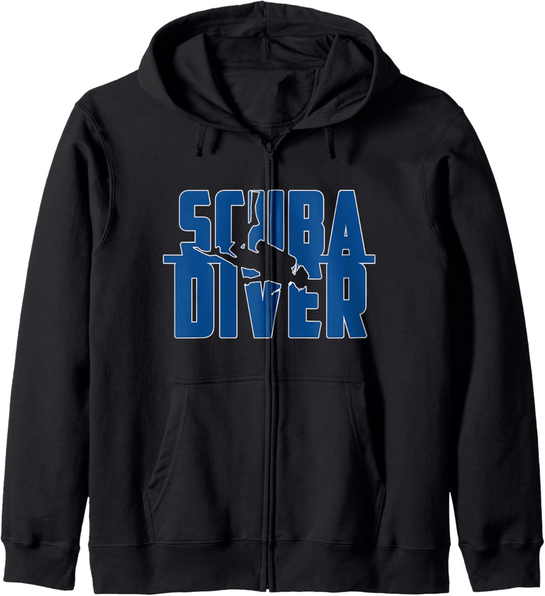 Tauchbekleidung Scuba Diver Text mit Taucher Silhouette Kapuzenjacke