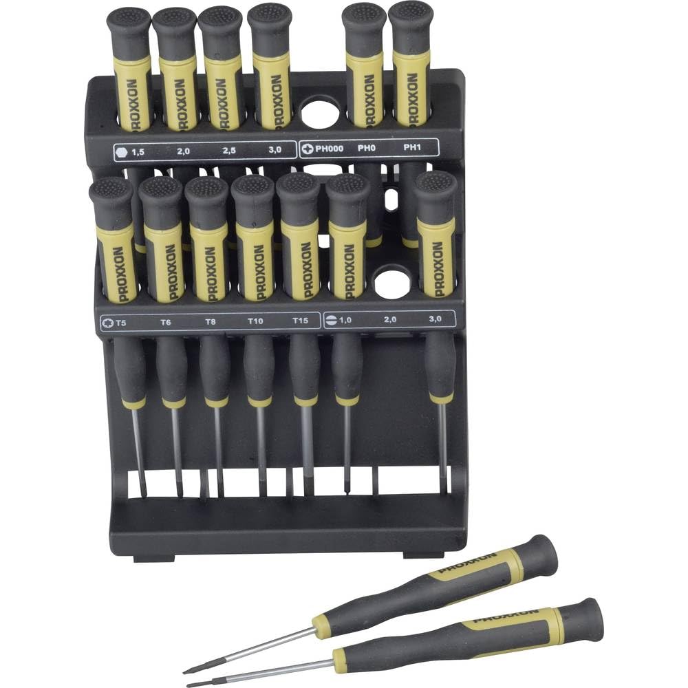 PROXXON 28148 Feinstschraubendreher MICRO-Driver, 15-teilig inkl. Halter