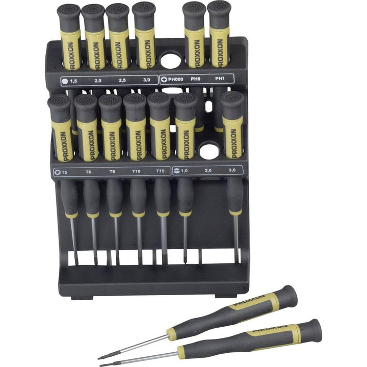 PROXXON 28148 Feinstschraubendreher MICRO-Driver, 15-teilig inkl. Halter