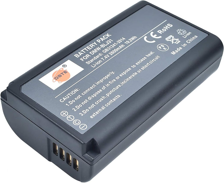 DSTE® Full Coded (2 Pack) DMW-BLJ31 Ersatz Batterie und DC174E Reise Ladegerät Compatible für DMW-BL