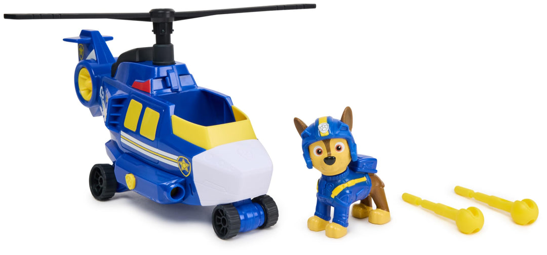 PAW PATROL Air Rescue - Chases Polizei-Rettungshubschrauber mit Geschoss-Abwurf und Chase Spielfigur