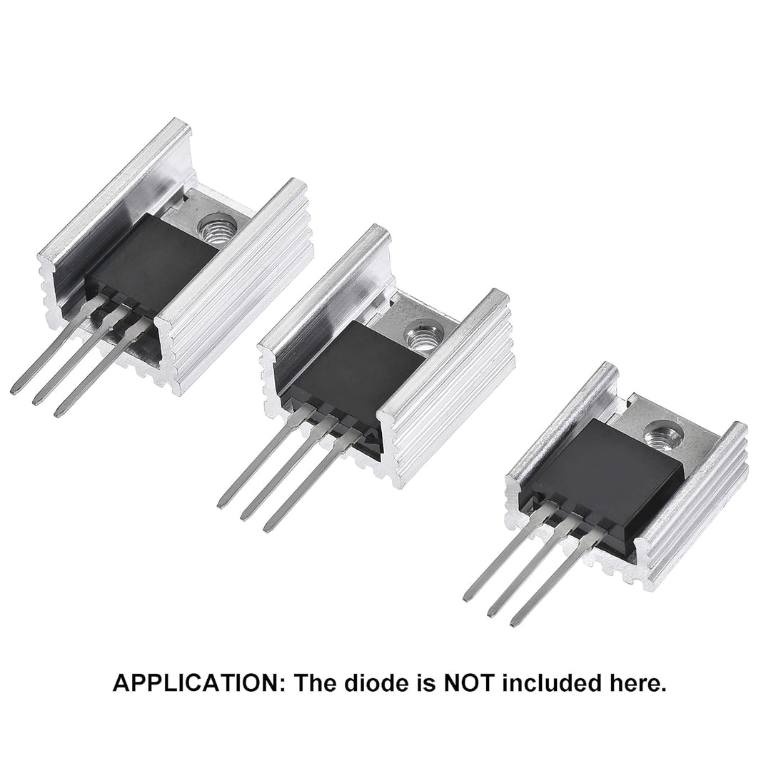 sourcing map 20 mm x 15 mm x 10 mm, 17 mm x 15 mm x 10 mm, 16 mm x 15 mm x 7 mm TO-220 Aluminium Küh
