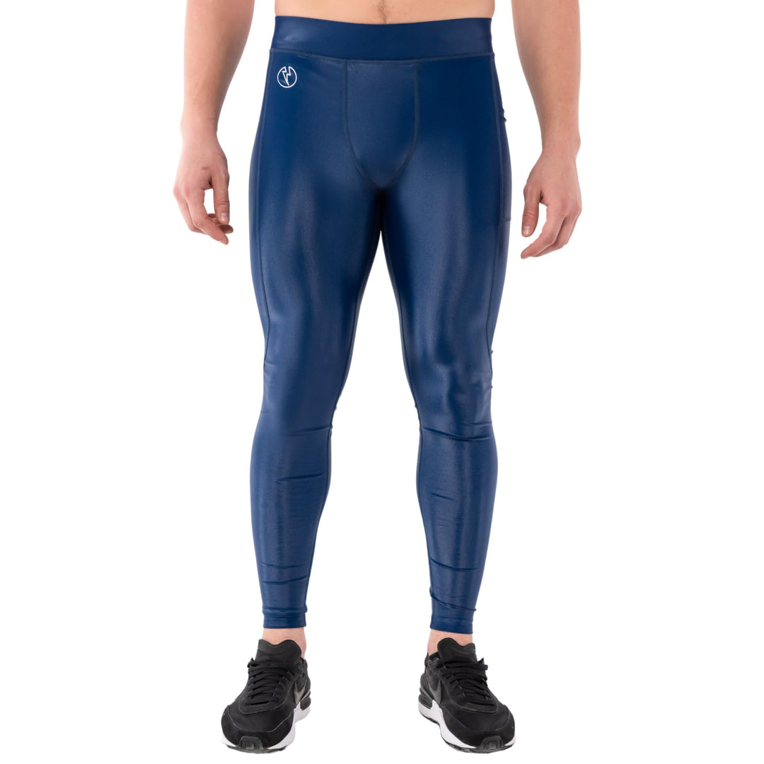 Kapow Meggings: Glänzende, Lange Herren Performance Leggings mit Kompression für Sport wie Fitness,