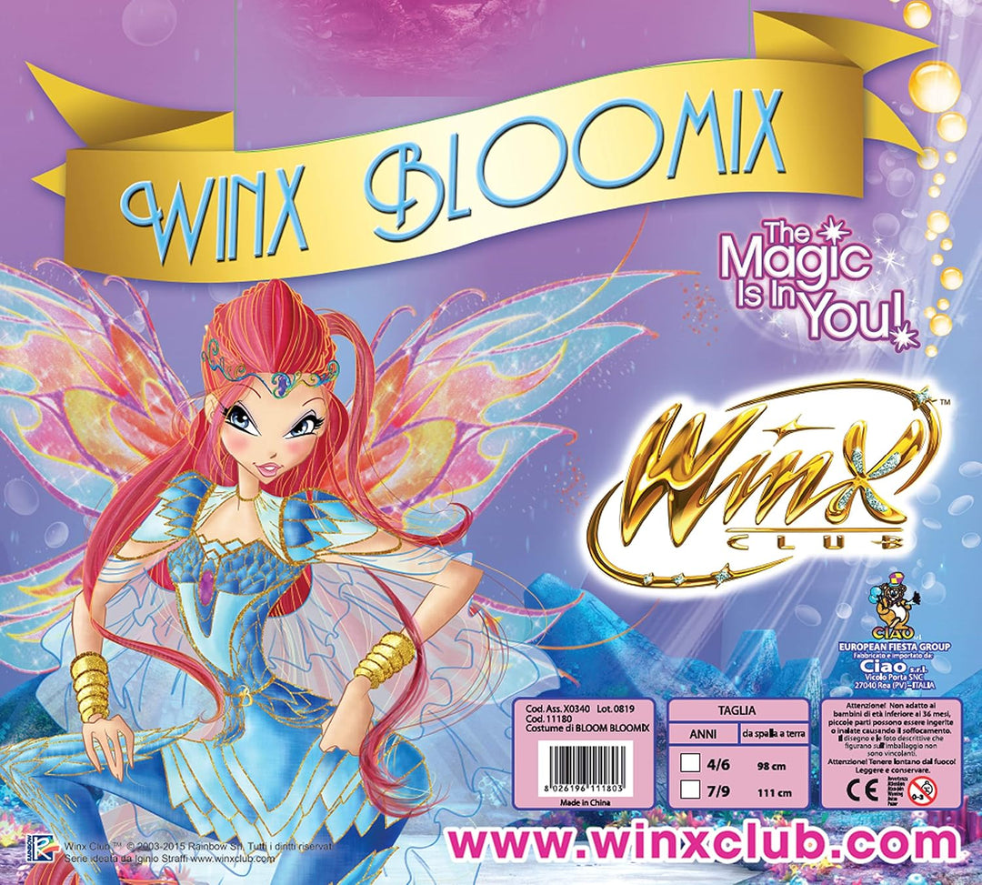 Ciao 11180.7-9 Winx Disguise, Girls, Blue, 7-9 Jahre 7-9 Jahre Bloom, 7-9 Jahre Bloom