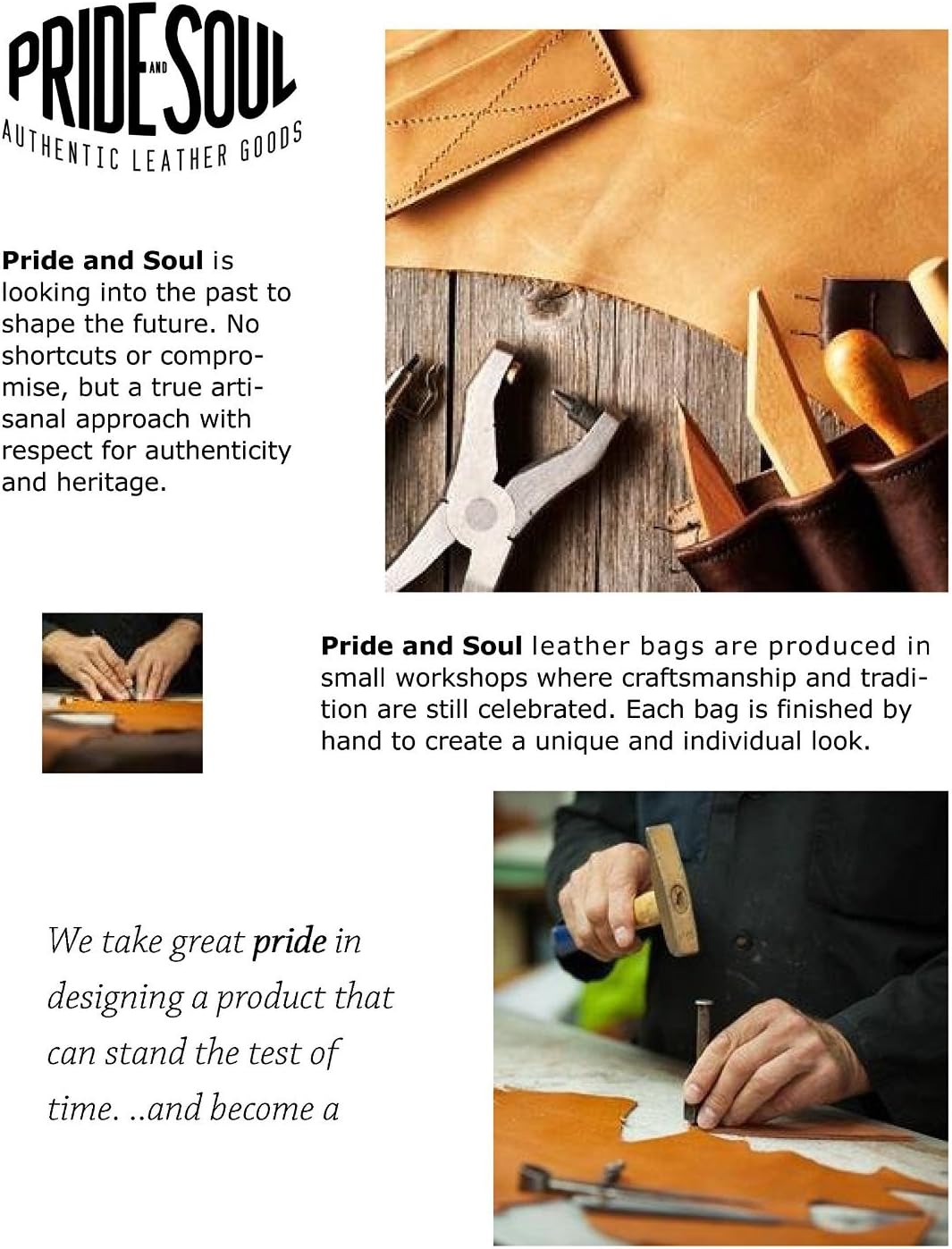 Pride and Soul Umhängetasche 47138 - Umhängetasche Ben, aus echtem Leder, Braun 10100192