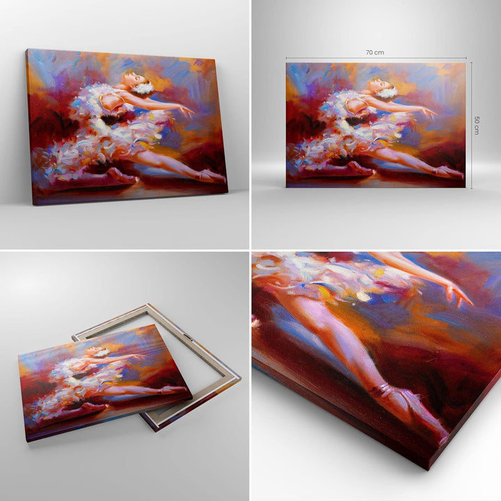 Bilder auf Leinwand Balletttänzer tanzen Leinwandbild mit Rahmen 70x50cm Wandbilder Dekoration Wohnz