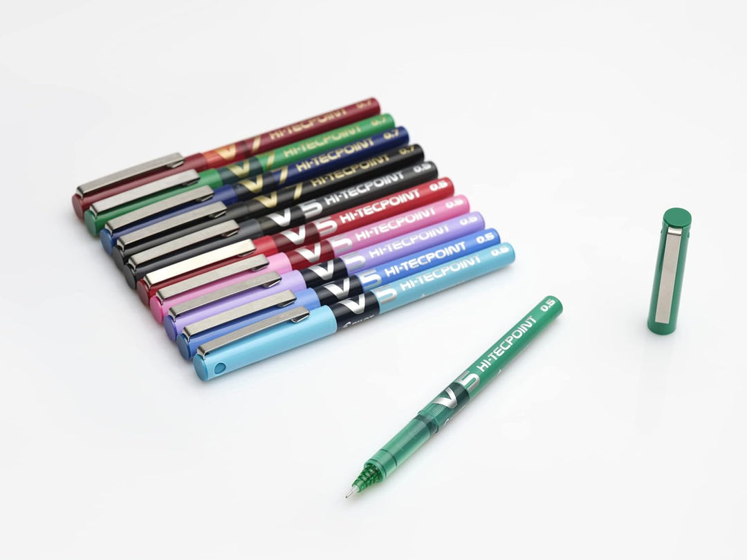 Pilot 3131910516514 V5 Hi-Tecpoint Flüssigtintenroller, Blau, 20 Stück blau Einzelbett, blau Einzelb