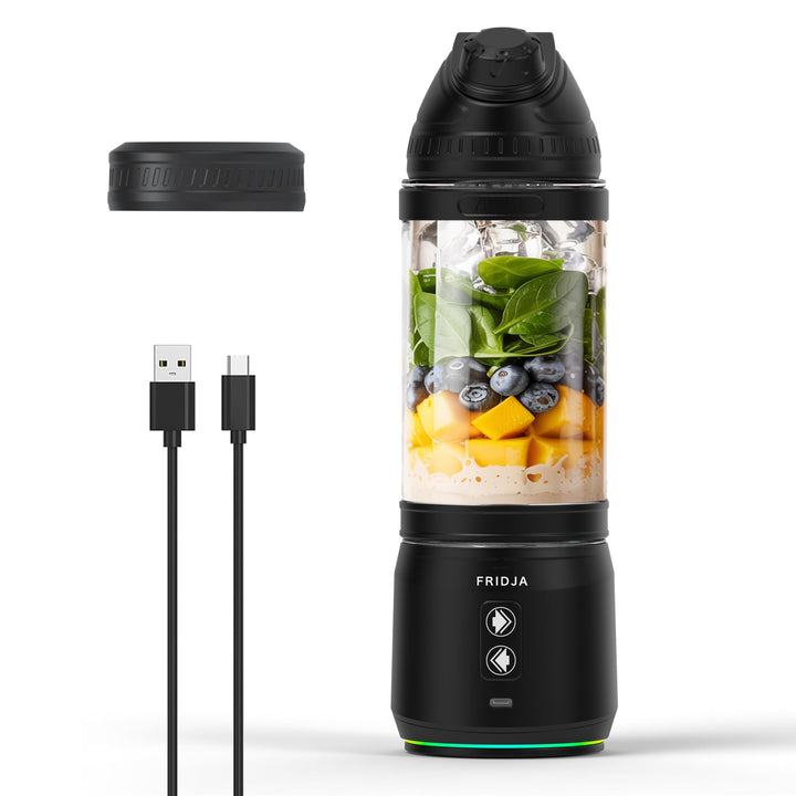 Fridja F500 Tragbarer Mixer – Premium USB-C wiederaufladbar, auslaufsicher &amp; kompakt – BPA-frei, 6 g