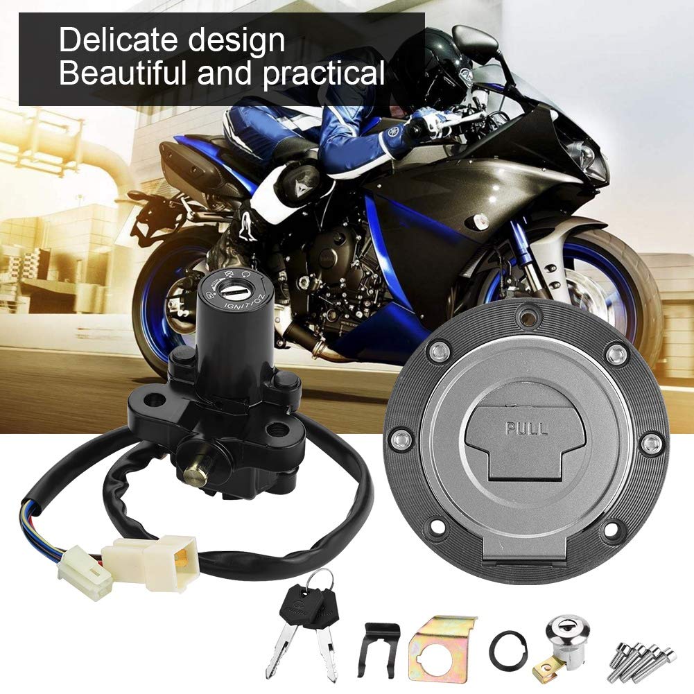 KIMISS Motorrad Sitzverriegelung, Tankdeckel Seat Lock Tankdeckel Verriegelungsschlüssel für Ymh YZF