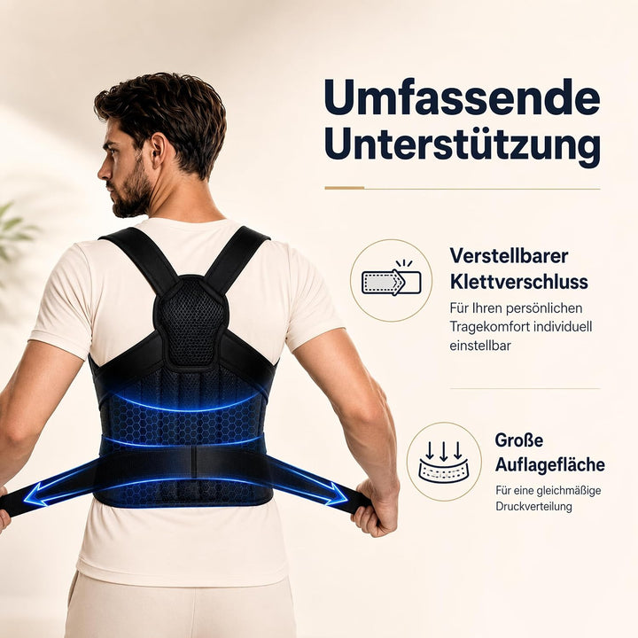 Rückenband für Damen, Aufrechte Haltung im Alltag, Leichtes atmungsaktives Mesh, Verstellbare Schult