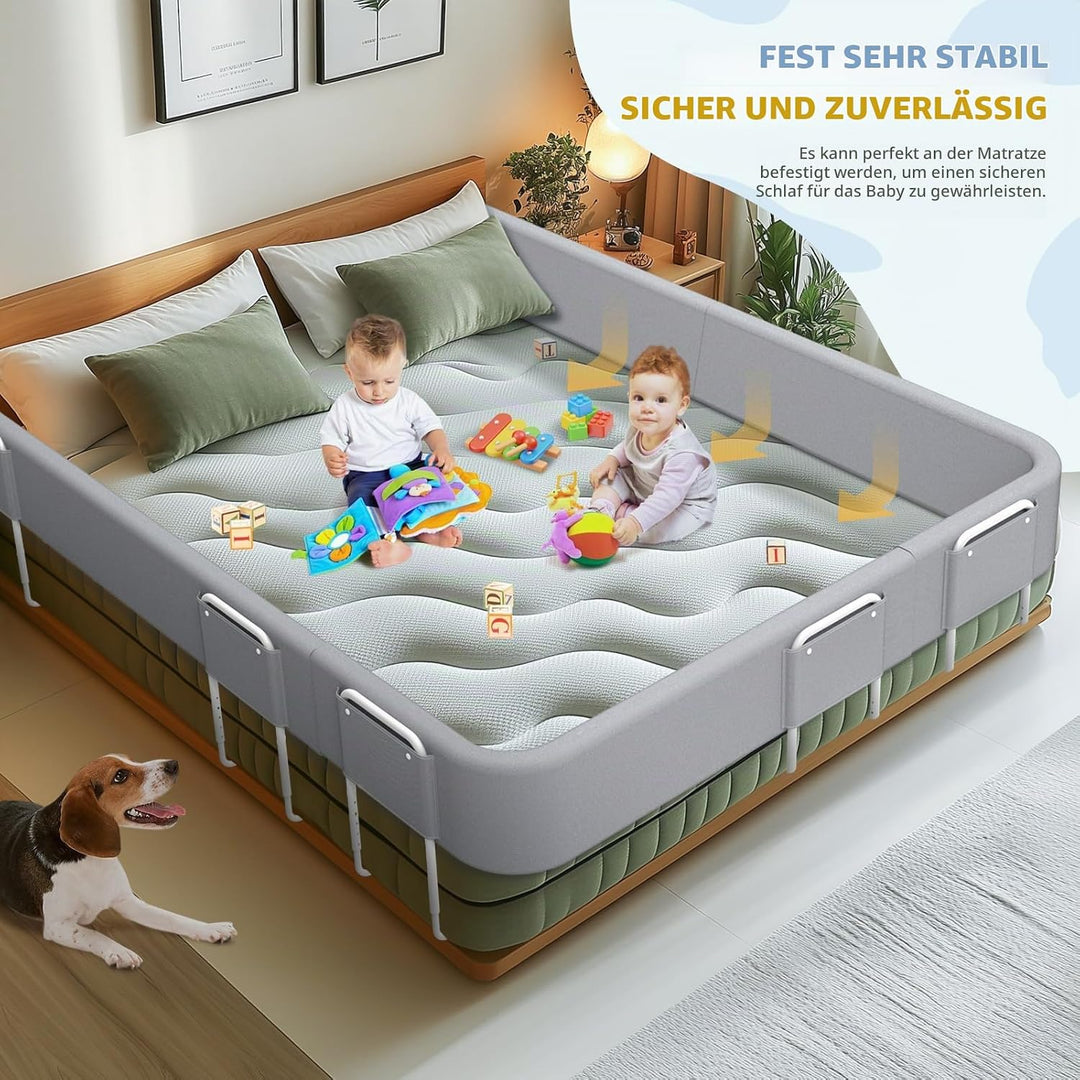 Bettgitter für Kinder – Rausfallschutz und Bettkantenschutz für Babybett und Kinderbett, Höhenverste