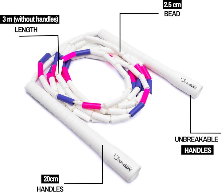 Professionelles Rope Skipping Wettkampf Springseil Freestyle Bead - Länge verstellbar (3m Seillänge)