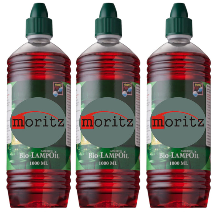 Moritz 3 Liter Bio Lampenöl rot farbig für Öllampen Bambusfackeln Gartenfackel und Wandfackeln 3 Lit