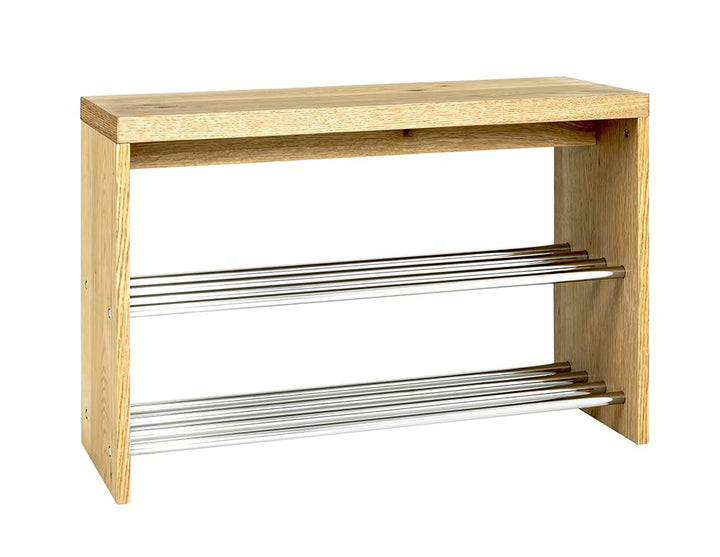 HAKU Möbel 15621 Bank, Metall, eiche-chrom, 81 x 30 x 55 B 81 x T 30 x H 55 Eiche-chrom, B 81 x T 30