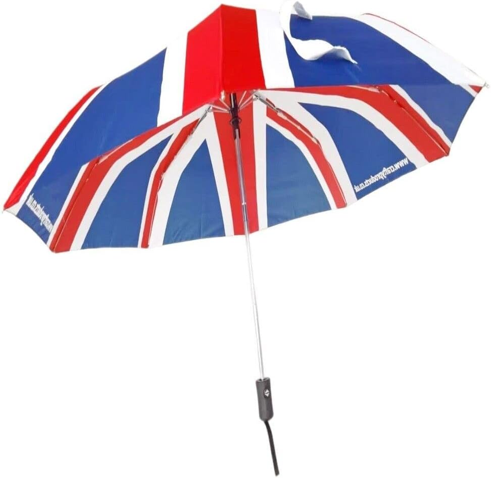 Fabri-Cut Faltbarer Reise-Regenschirm mit Union Jack-Design und automatischer Druckknopf-Öffnung, un