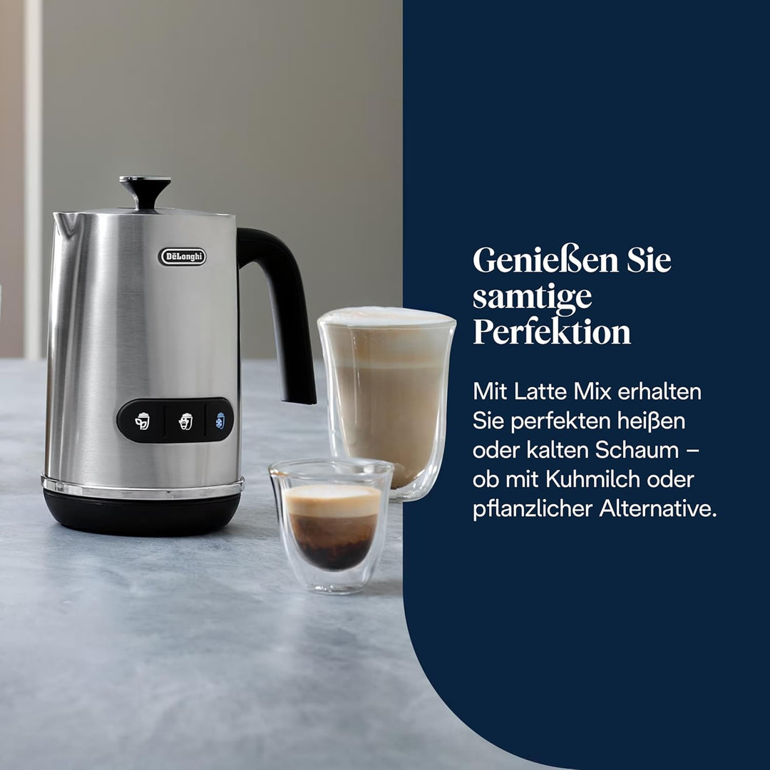 De'Longhi Elektrischer Milchaufschäumer LatteMix EMF3.M, für heisse & kalte Milch & pflanzlichen Alt
