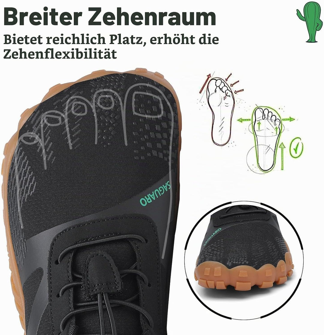 SAGUARO Unisex Barfussschuhe Leicht rutschfest Traillaufschuhe für Outdoor &amp; Indoor 41 EU Schwarz Me