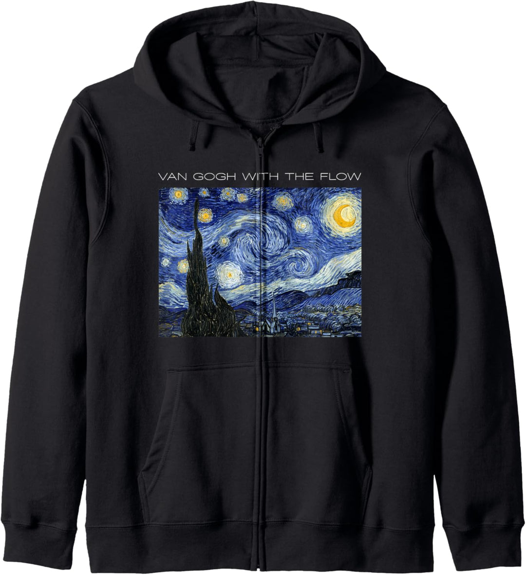 Sternennacht von Vincent Van Gogh | Van Gogh With The Flow Kapuzenjacke