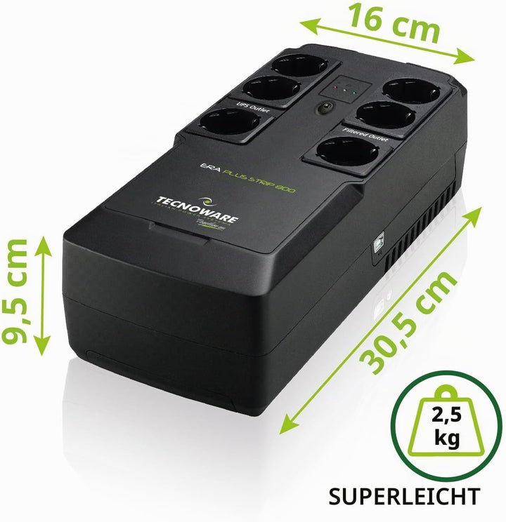 Tecnoware USV ERA PLUS STRIP 800 Unterbrechungsfreie Stromversorgung - 6 Schuko-Ausgänge - Autonomie