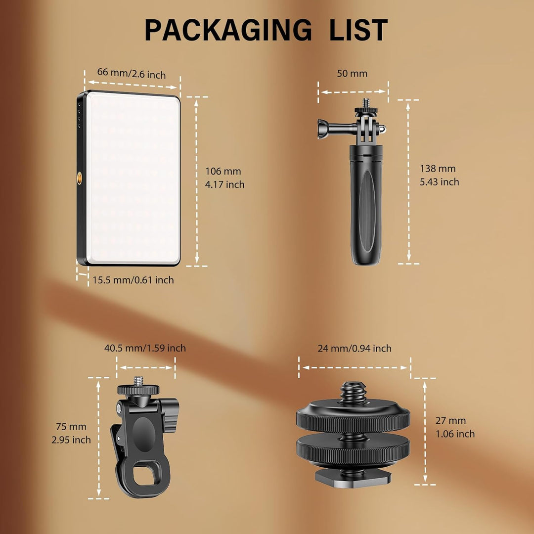 Selfie Licht Handy 120 LED, 2500-9000K Dimmbare Lichmodi Handylicht, 3000mAh Kamera Licht mit Stativ