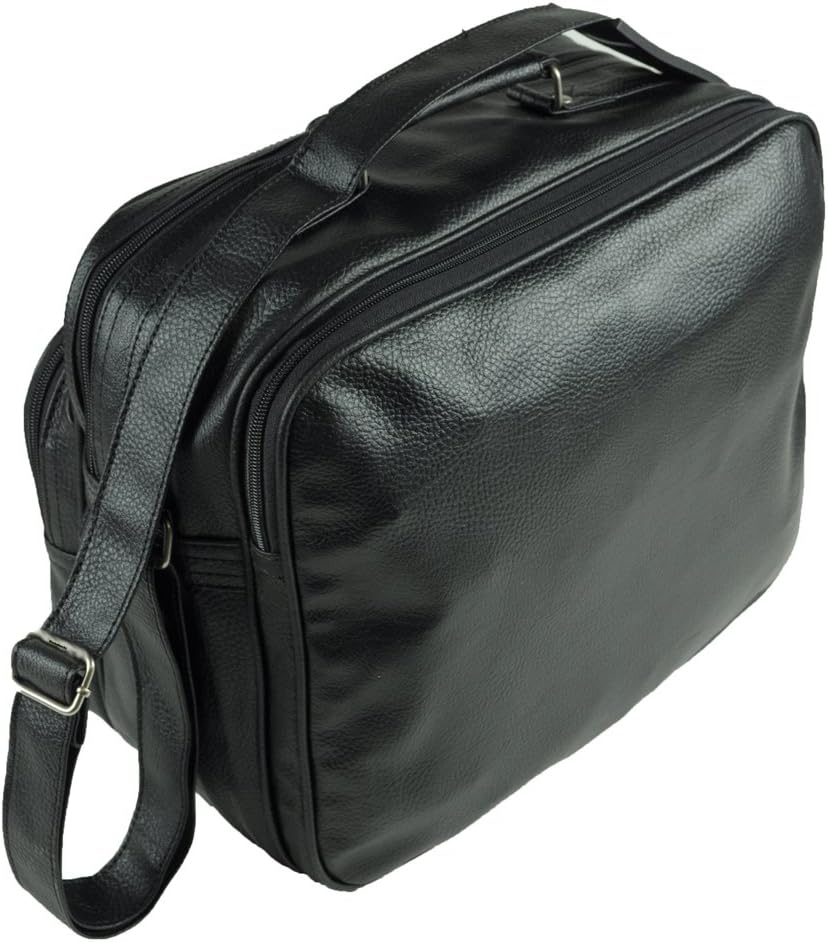 Stabile Arbeitstasche Flugumhänger Flugbegleiter Umhängetasche Messenger Bag schwarz Querformat