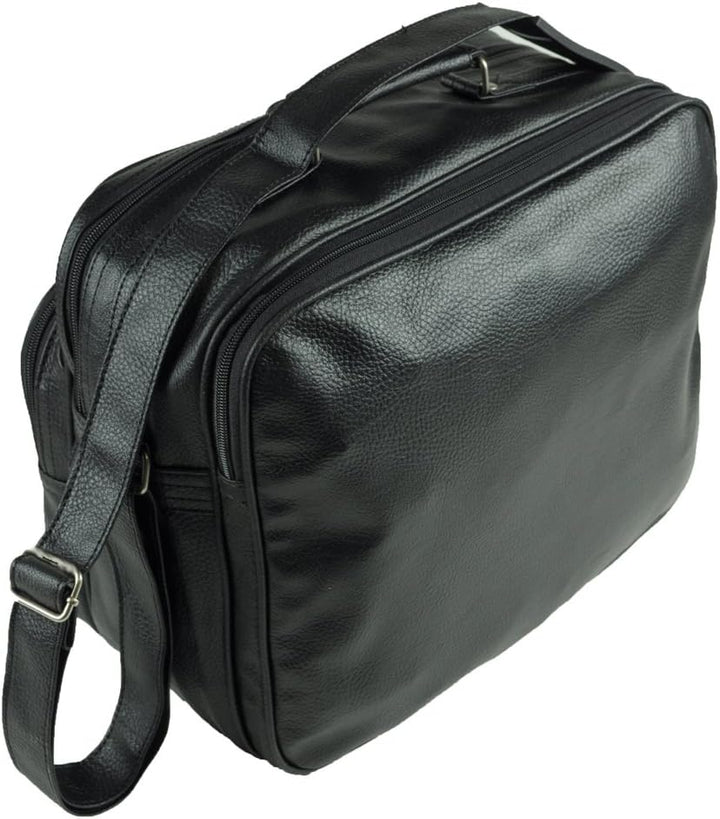 Stabile Arbeitstasche Flugumhänger Flugbegleiter Umhängetasche Messenger Bag schwarz Querformat