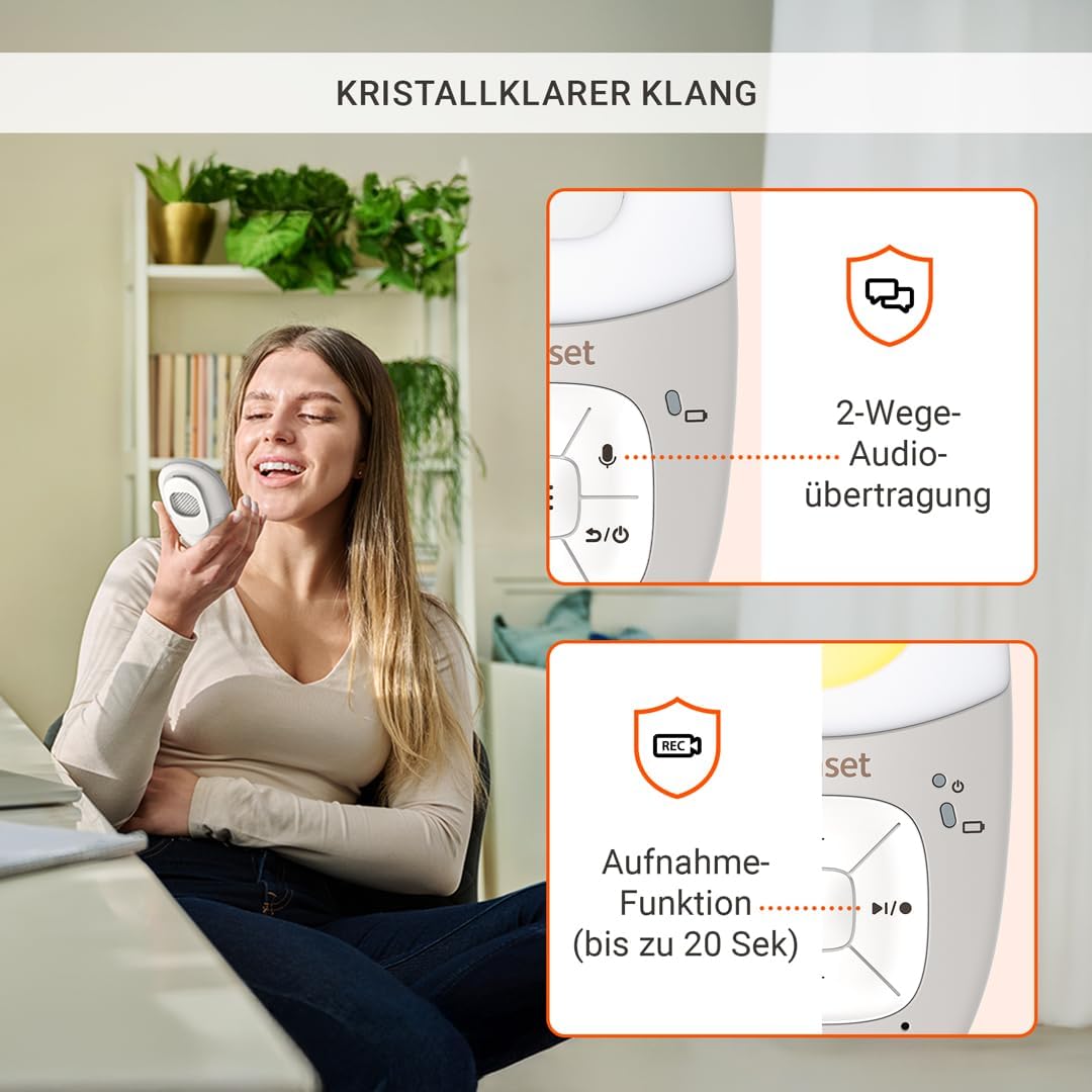 Gigaset Baby 100 Audio – Audio-Babyphone mit DECT-Technologie – Sichere Zwei-Wege-Kommunikation – 30