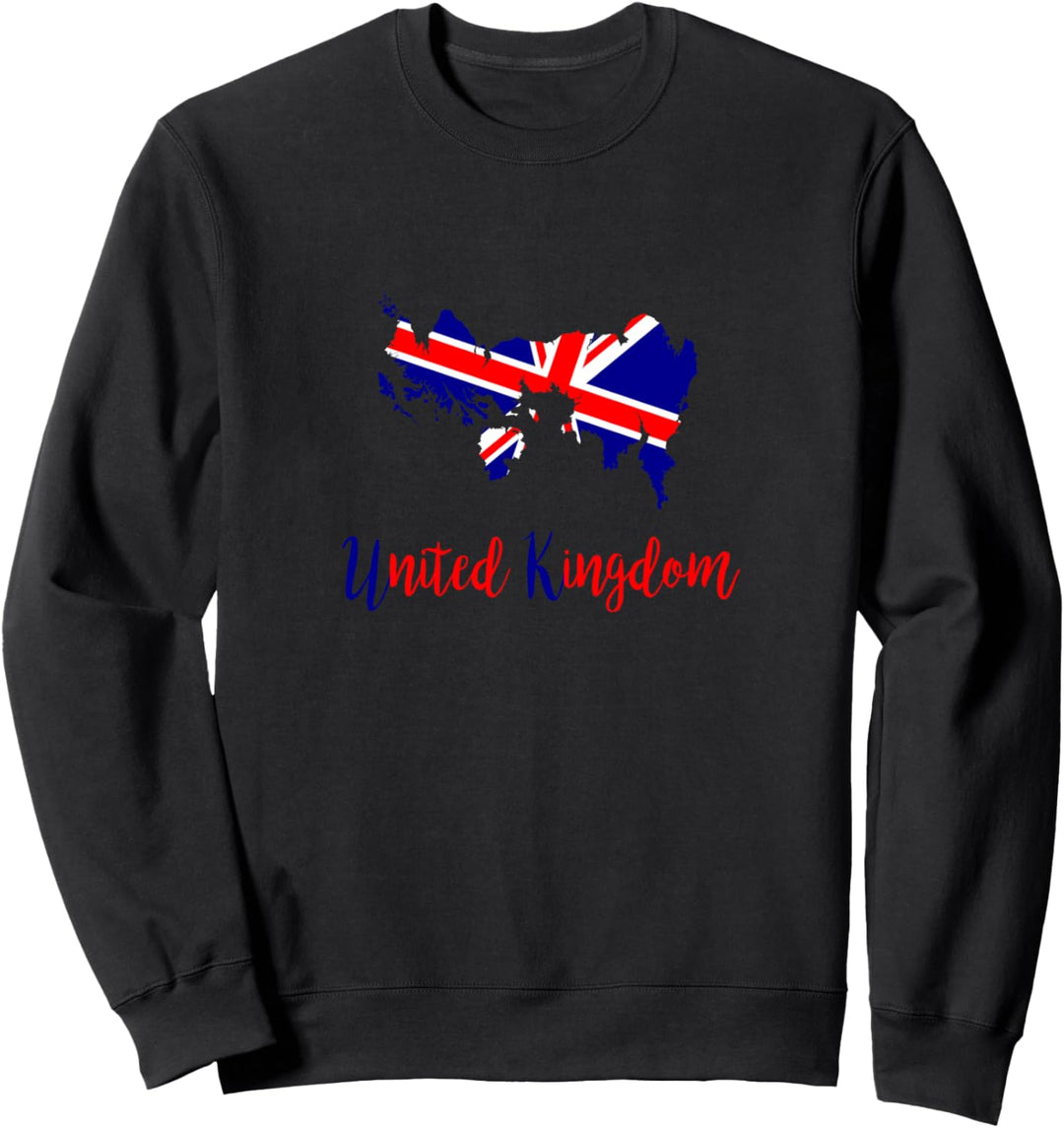 Vereinigtes Königreich Karte Flagge Sweatshirt
