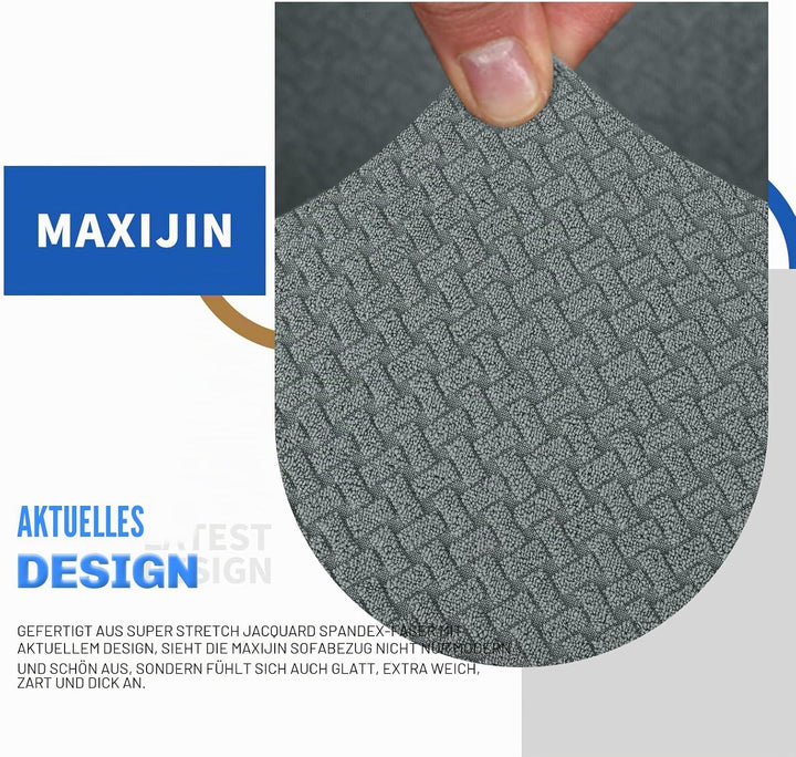 MAXIJIN Creative Jacquard Couchbezüge für 2-Sitzer, Super Stretch rutschfeste Liebessitz Sofabezug f