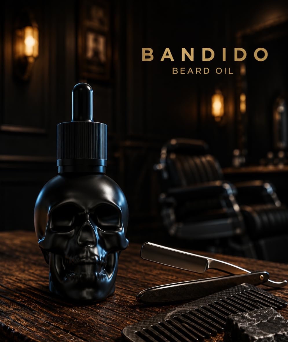 Bandido Barbershop Beard Oil 40ml Bart Öl für die tägliche Bartpflege von 3-Tage-Bart bis Vollbart B