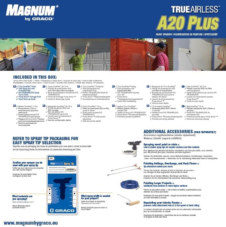 Magnum by Graco 17C243 A20 Plus Airless-Farbspritzgerät, Private Anwendung (Fördermenge 0,9 l/min, m