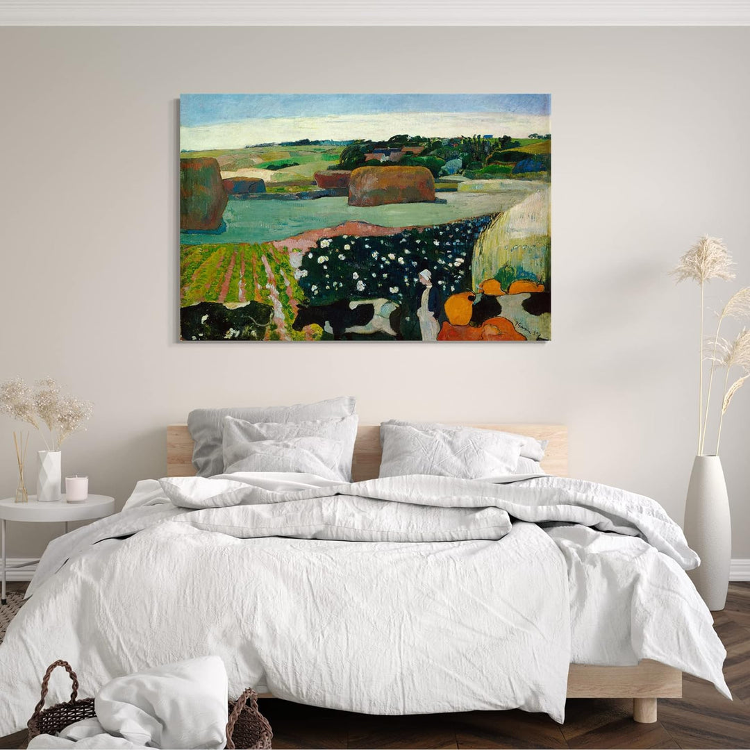 Leinwand (80x60cm): Paul Gauguin - Heuhaufen in der Bretagne 80x60 cm, 80x60 cm