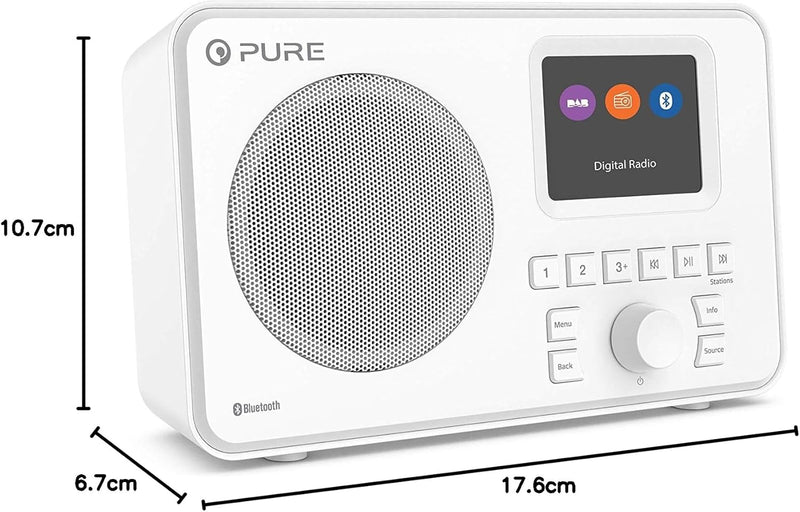 Pure Elan One tragbares DAB+ Radio mit Bluetooth 5.0 (DAB/DAB+ und UKW Radio, 2,4" TFT Display, 20 S