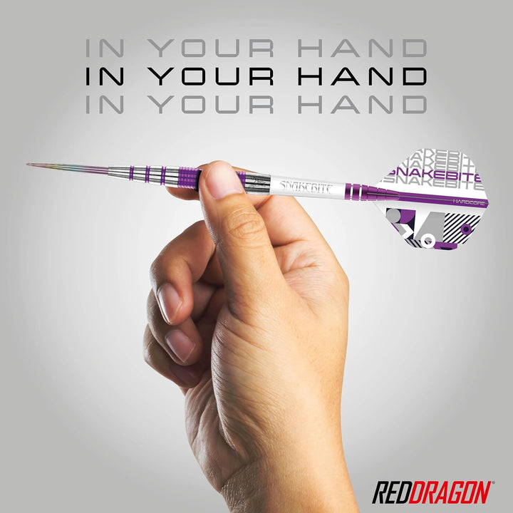 RED DRAGON Peter Wright Snakebite PL15 Medusa Professional Tungsten Darts Set with Flights and Stems